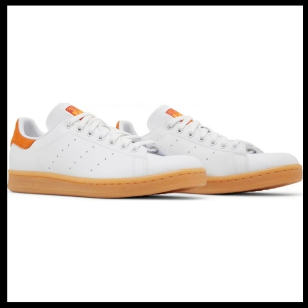 LIKE NEW! Adidas Stan Smith Orange White Gum